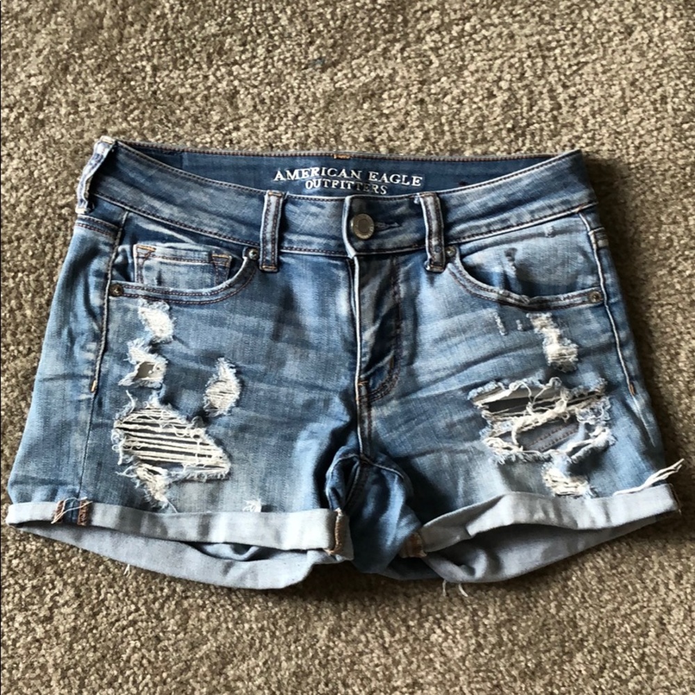 AE super stretch jean shorts
